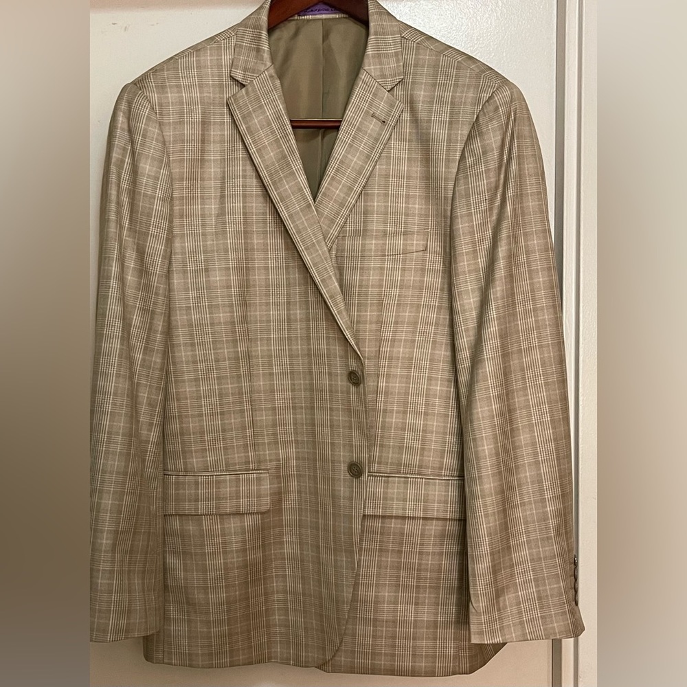 Gold Tan Checkered Suit